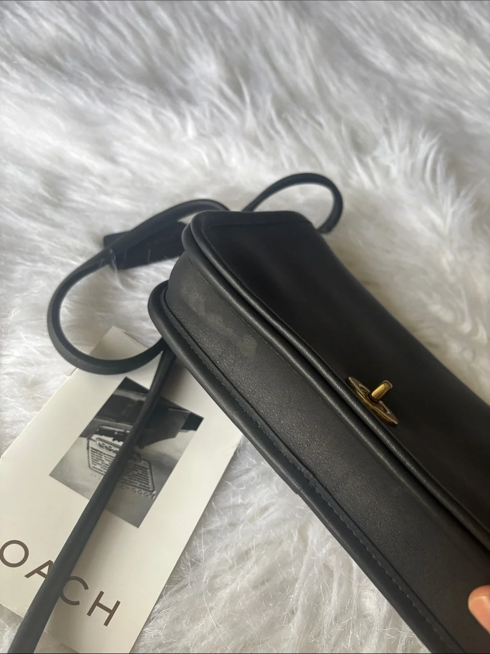 Coach Black Leather Turnlock Crossbody Bag - Picture 4 of 16